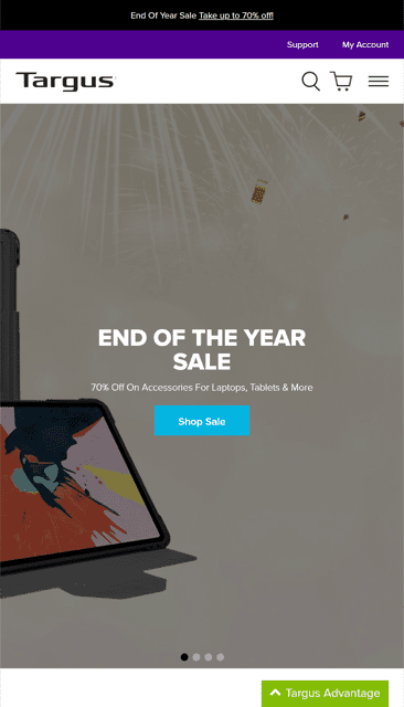 Targus site on mobile