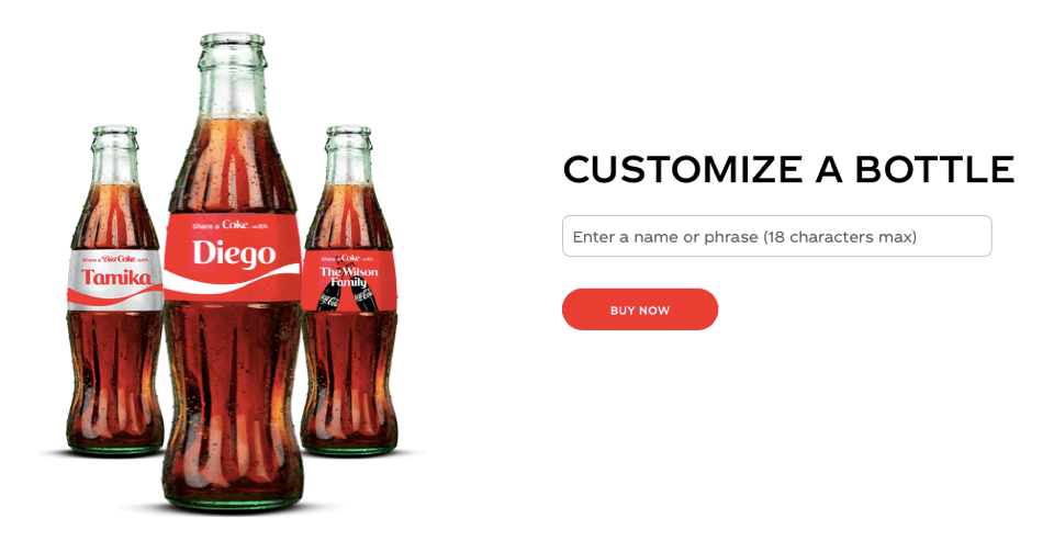 glass Coke bottles with names